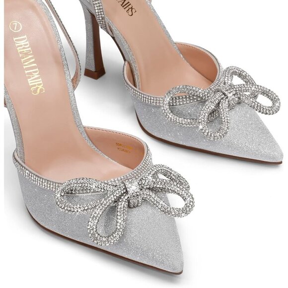 🆕 Women Silver High Heels Destiny Closed Toe Strappy Sexy Party Dress Shoes - Picture 4 of 8